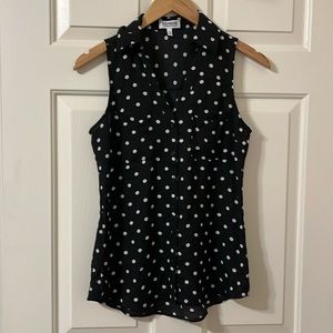 Like New Express Portofino Short Sleeveless Top Blouse Polka Dot XS S